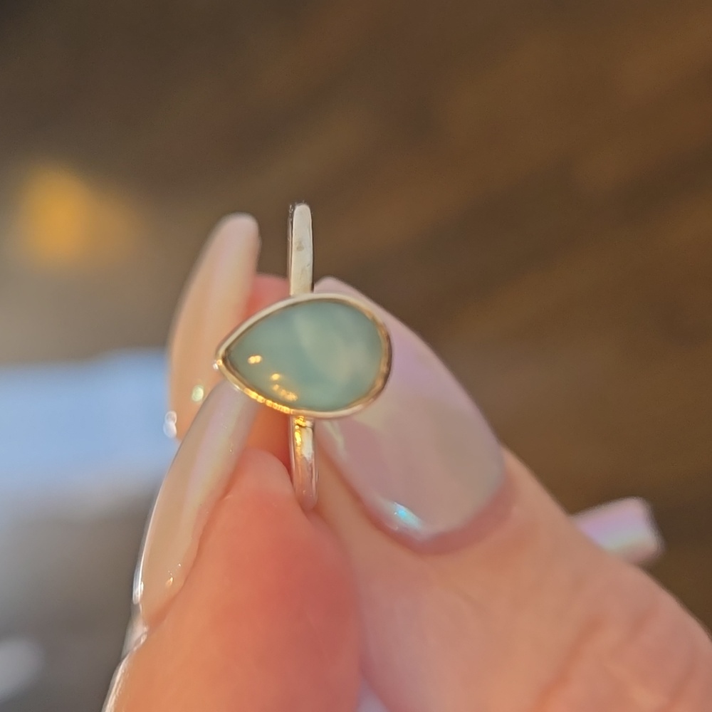 Larimar Solid Sterling Silver Ring - image 5